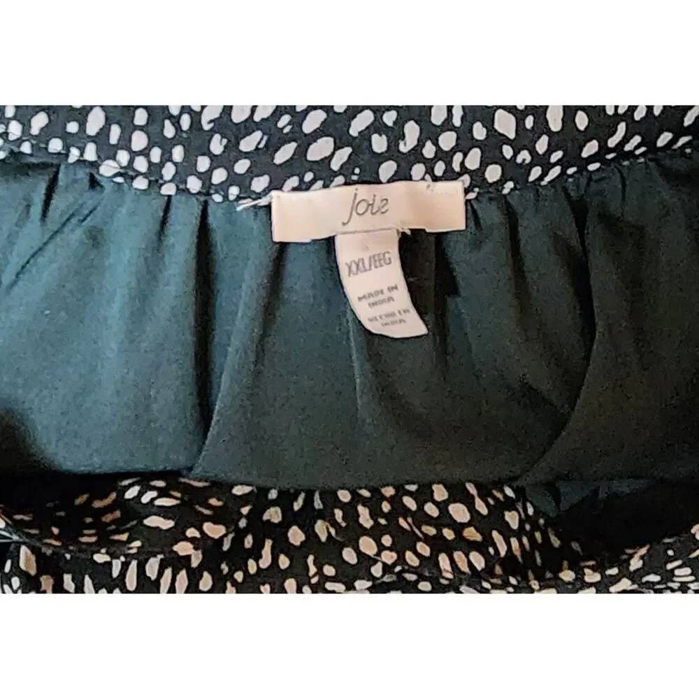 Joie Womens Green Artic Animal Spot Balloon Sleeve Dress Womens Plus Size 2X XXL